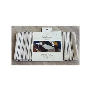 Threshold Dark Brown & Tan Table Runner 14 by 72 Textured Stripes